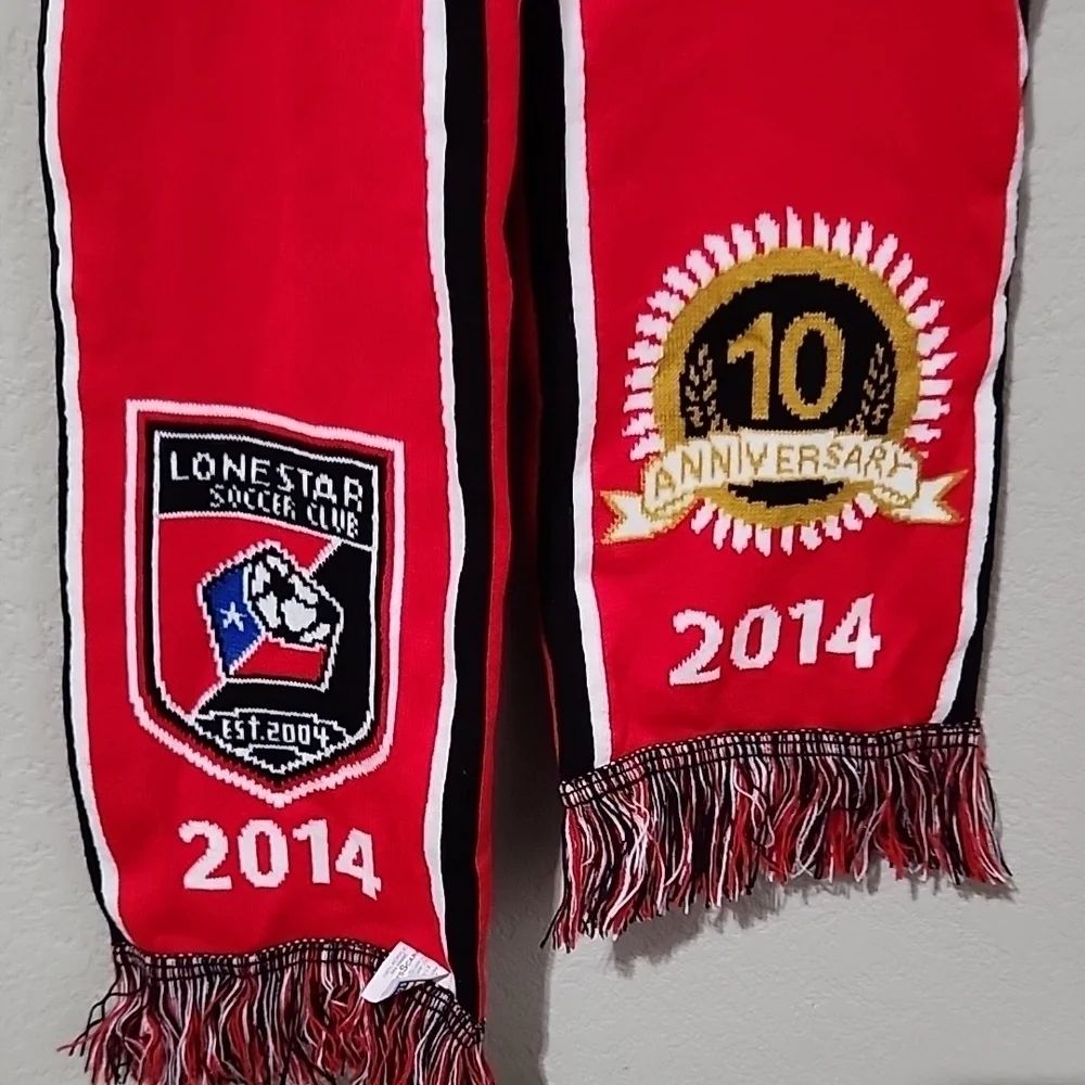 Lone Star Sovcer Club scarf mens 10 year anniversary 2014 vintage scarf